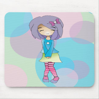 Mousepad Tapete do rato da menina do ponto de Chibi