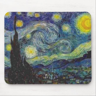 Mousepad Tapete do rato da noite estrelado de Van Gogh