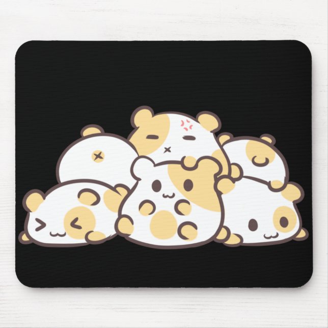 Mousepad Tapete do rato da pilha do hamster de Kawaii (Frente)