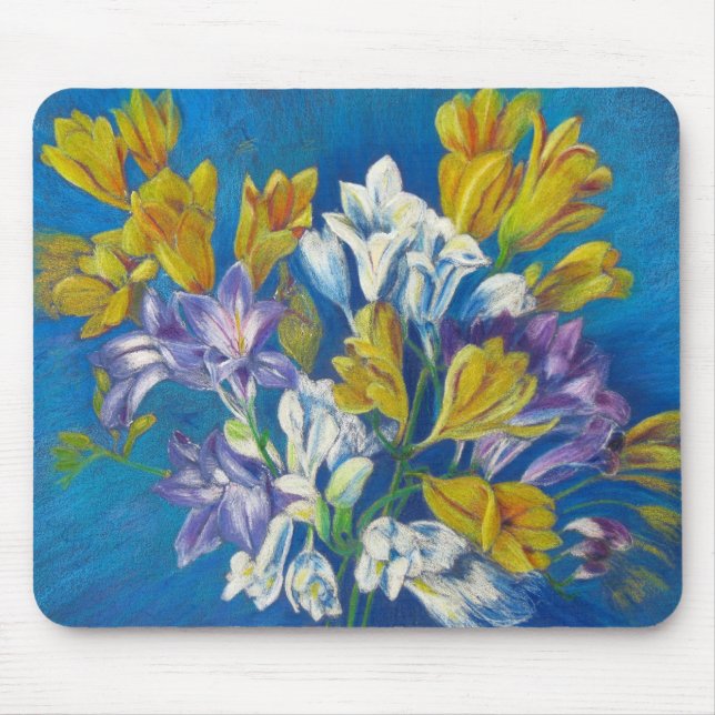 Mousepad Tapete do rato da pintura do Posy do Freesia (Frente)
