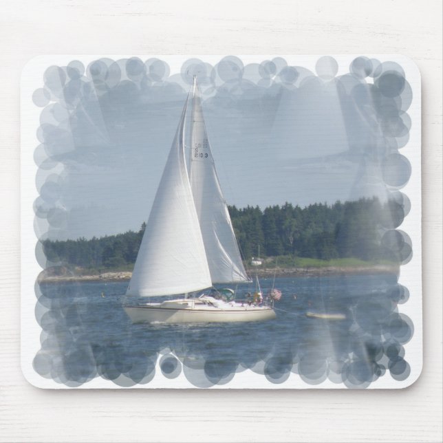Mousepad Tapete do rato das bolhas do barco de vela (Frente)