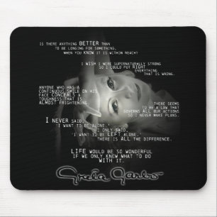 Mousepad Tapete do rato das citações de Greta Garbo