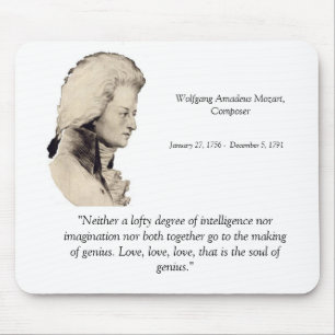 Mousepad Tapete do rato das citações de Mozart