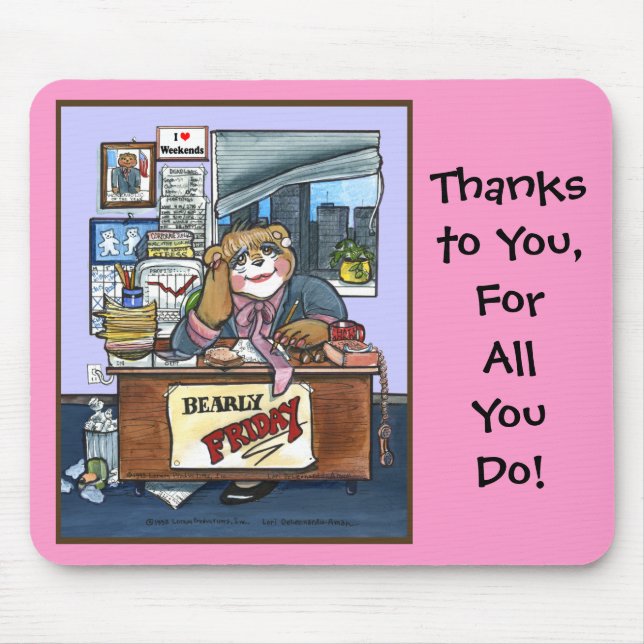 Mousepad Tapete do rato de Bearly sexta-feira (Frente)