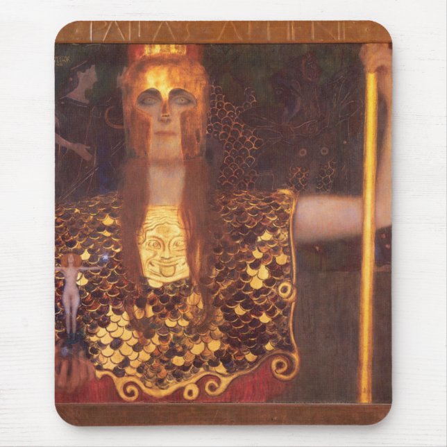 Mousepad Tapete do rato de Gustavo Klimt Minerva Pallas (Frente)