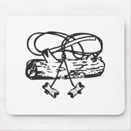 Mousepad Tapete do rato de madeira do Machado-n-Registro do