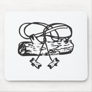 Mousepad Tapete do rato de madeira do Machado-n-Registro do