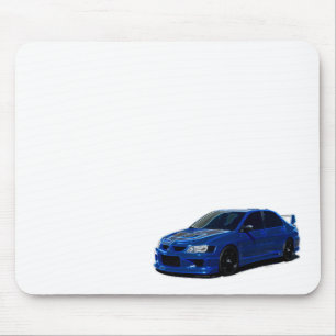 Mousepad Tapete do rato de néon azul de Mitsubishi Evo do