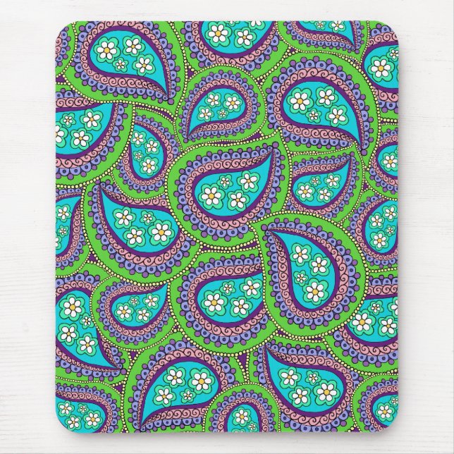 Mousepad Tapete do rato de Paisley da margarida (Frente)