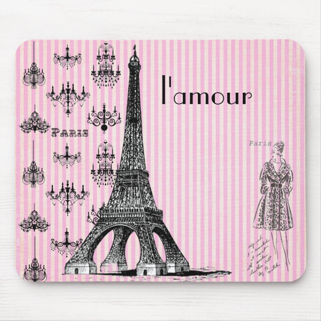 Mousepad tapete do rato de Paris do l'amour, tapete do rato (Frente)