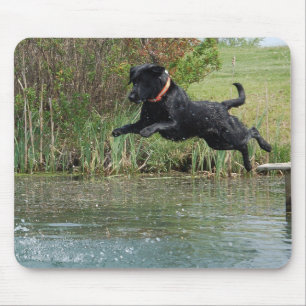 Mousepad Tapete do rato de salto do laboratório preto