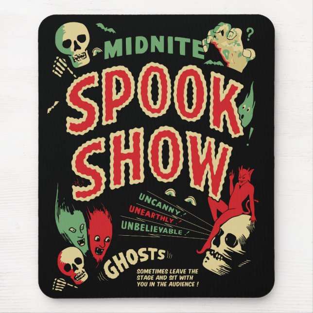 Mousepad Tapete do rato de Spookshow do vintage (Frente)