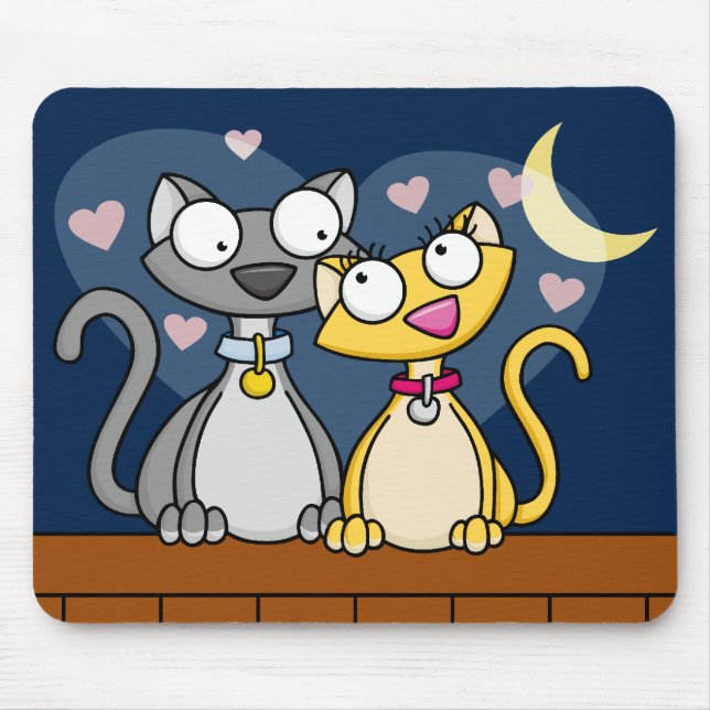 Mousepad Tapete do rato do amor do gatinho (Frente)