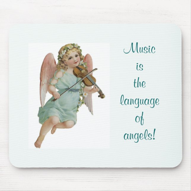 Mousepad Tapete do rato do anjo da música (Frente)