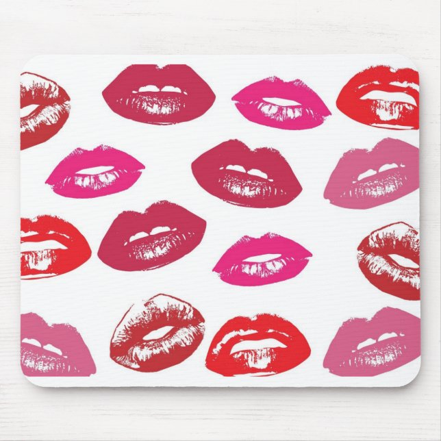 Mousepad tapete do rato do beijo dos lábios (Frente)