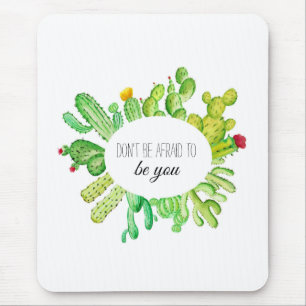 Mousepad Tapete do rato do cacto da aguarela