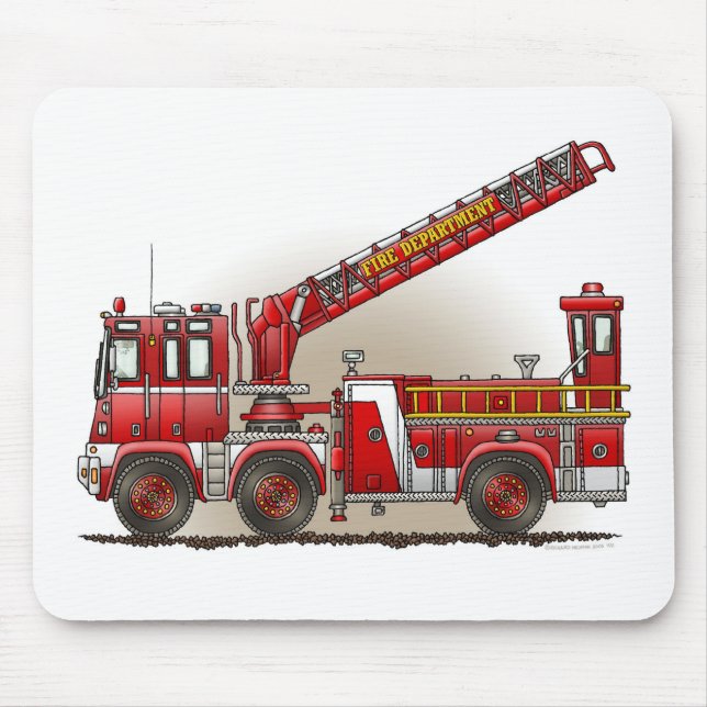 Mousepad Tapete do rato do carro de bombeiros de gancho e (Frente)