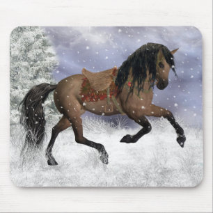 Mousepad Tapete do rato do cavalo do inverno, esteira do