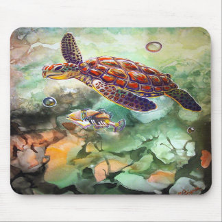 Mousepad Tapete do rato do disparador da tartaruga de mar