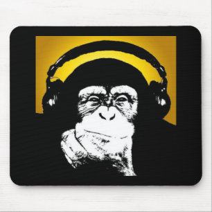 Mousepad Tapete do rato do DJ do macaco