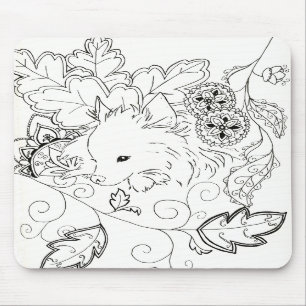 Mousepad Tapete do rato do esboço de Pomeranian