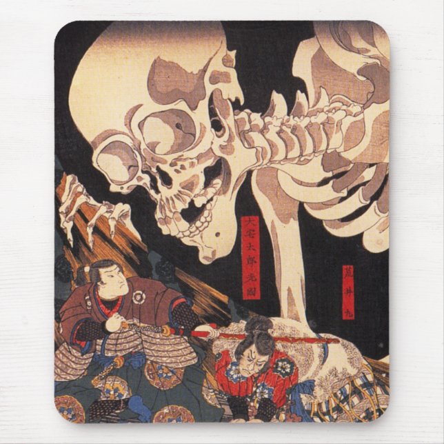 Mousepad Tapete do rato do esqueleto de Kuniyoshi (Frente)