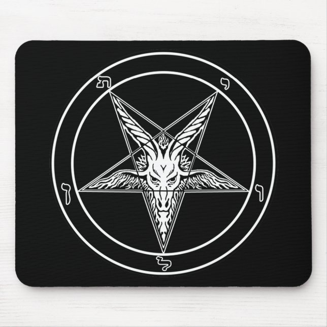 Mousepad Tapete do rato do estilo antigo de Baphomet (Frente)