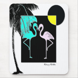 Mousepad Tapete do rato do flamingo do art deco