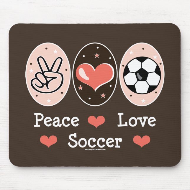 Mousepad Tapete do rato do futebol do amor da paz (Frente)