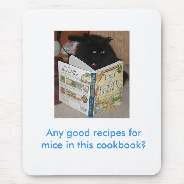 Mousepad Tapete do rato do gatinho do livro de receitas (Frente)