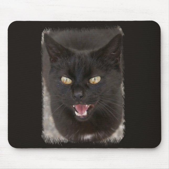 Mousepad Tapete do rato do gato preto (Frente)