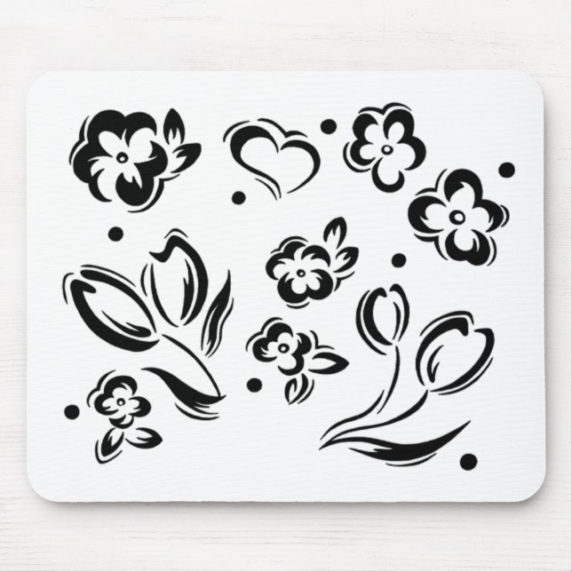 Mousepad Tapete do rato do gráfico da flor (Frente)