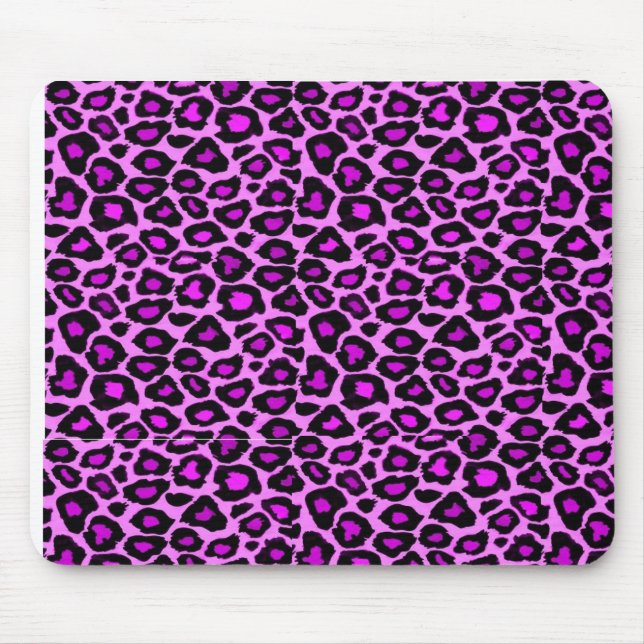 Mousepad tapete do rato do impressão do leopardo do fushsia (Frente)
