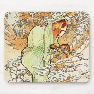 Mousepad Tapete do rato do inverno de Alpohnse Mucha