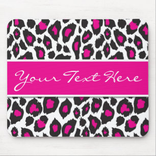 Mousepad Tapete do rato do leopardo do rosa quente
