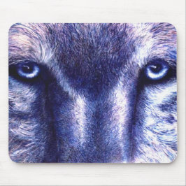 Mousepad Tapete do rato do lobo dos olhos azuis