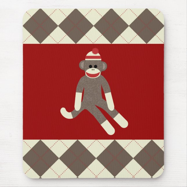 Mousepad Tapete do rato do macaco da peúga (Frente)