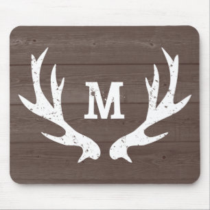 Mousepad Tapete do rato do monograma dos antlers dos cervos
