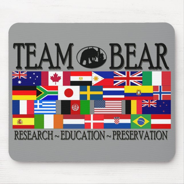 Mousepad Tapete do rato do mundo do urso da equipe (Frente)