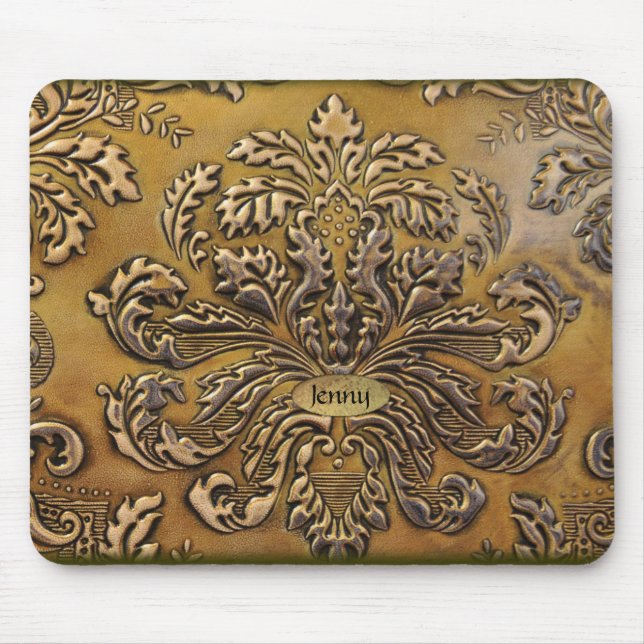Mousepad Tapete do rato do olhar do couro gravado da (Frente)