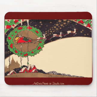 Mousepad Tapete do rato do papai noel do Natal do art deco