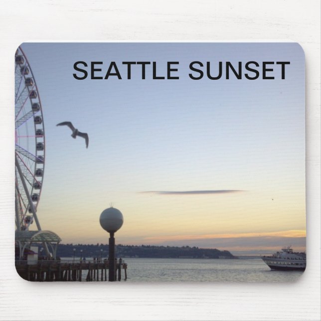 MOUSEPAD TAPETE DO RATO DO POR DO SOL DE SEATTLE (Frente)