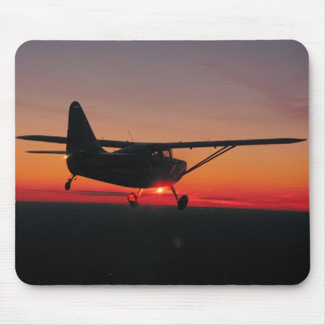 Mousepad Tapete do rato do por do sol do avião (Frente)