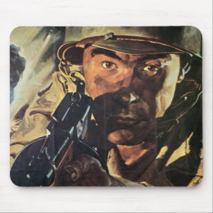 Mousepad Tapete do rato do poster da guerra do vintage