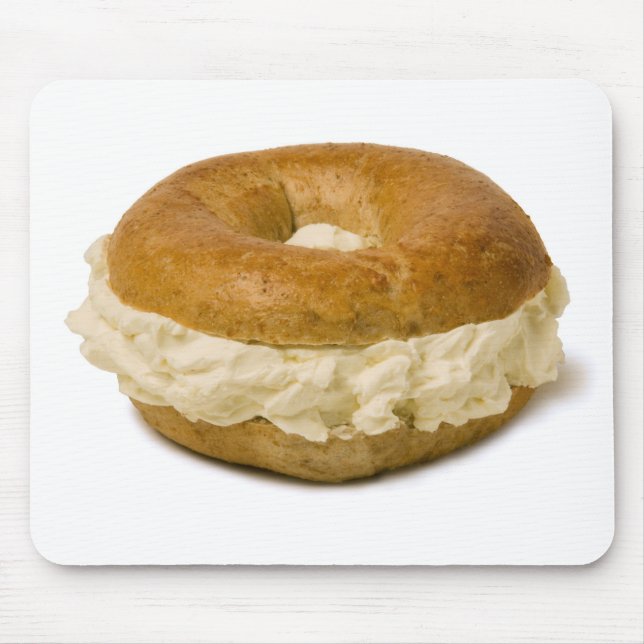 Mousepad Tapete do rato do queijo do Bagel w/Cream (Frente)