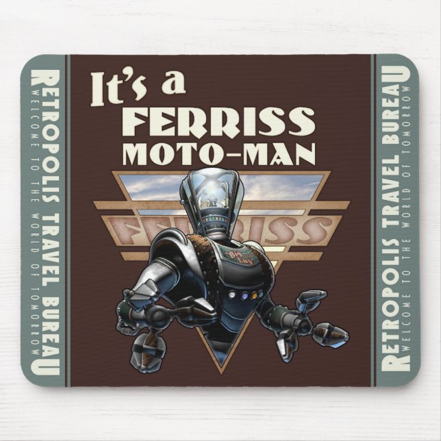 Mousepad Tapete do rato do robô do Moto-Man de Ferriss (Frente)