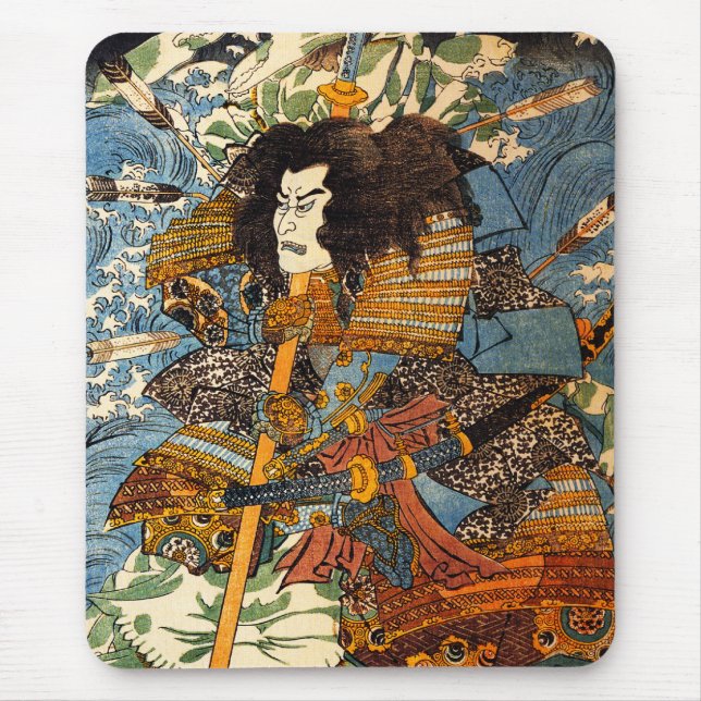 Mousepad Tapete do rato do samurai de Kuniyoshi (Frente)