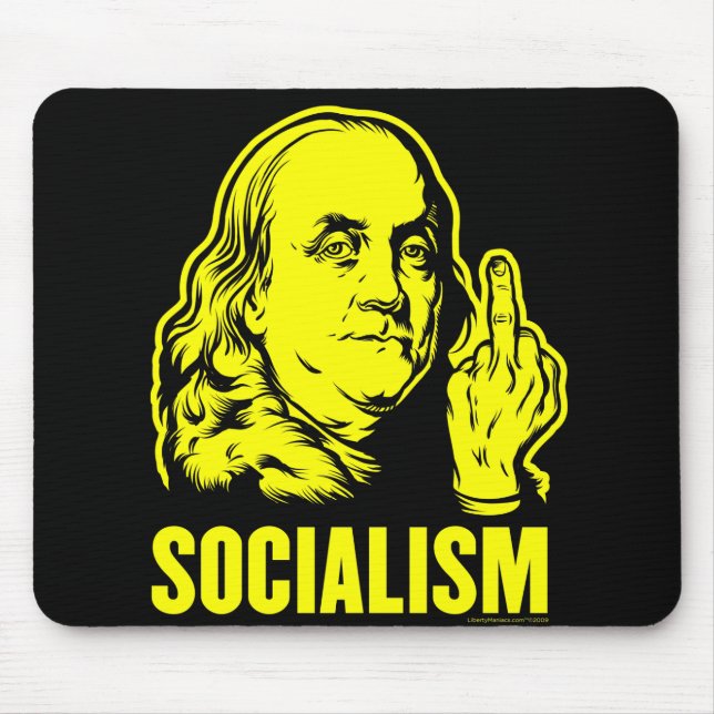 Mousepad Tapete do rato do socialismo de Ben Franklin (Frente)