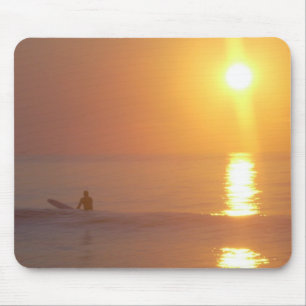 Mousepad Tapete do rato do surfista do nascer do sol