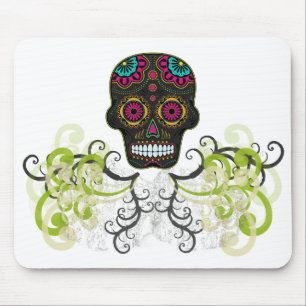 Mousepad Tapete do rato do tatuagem do crânio do açúcar